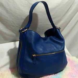 (#2) Authentic Laggo Genuine Blue Leather Hobo Shoulder Bag